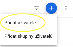 Přidání nového uživatele v GTM